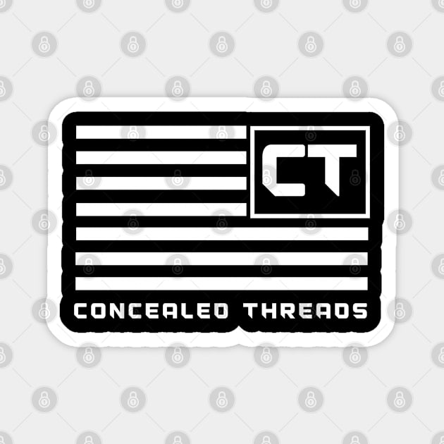 CT Branded Horizontal Flag White Magnet by Concealed Threads