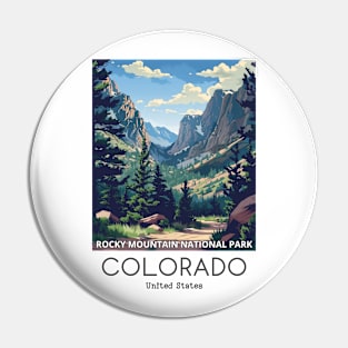 A Vintage Travel Illustration of the Rocky Mountain National Park - Colorado - US Pin