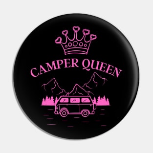 Camper Queen Funny Design Pin