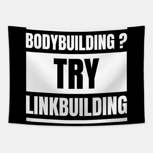 SEO Specialist: Boost Your Ranks with Linkbuilding - Perfect Gift for SEO Experts and Managers into Gym and Lifting Weights Tapestry by YUED