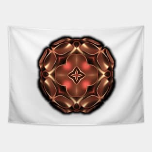 Copper Mandala - Mandelbulb 3D Fractal Rendering Tapestry