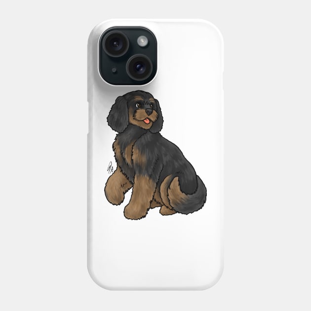 Dog - Cockapoo -  Black and Tan Phone Case by Jen's Dogs Custom Gifts and Designs