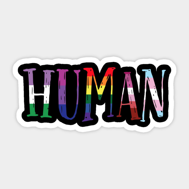 Human flag LGBT gay pride month transgender - Lgbt - Sticker