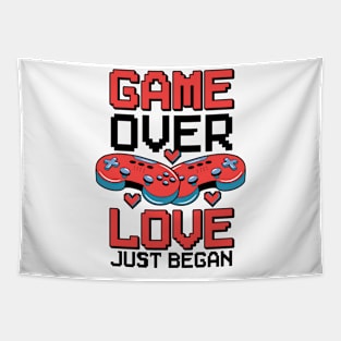 Valentine's Day Gamer Playing Video Game Couples Tapestry