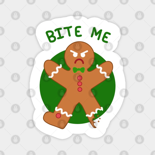 Bite Me (Gingerbread Man) Magnet by Redheadkls