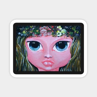 Bohemian Girl Face Close-up Magnet