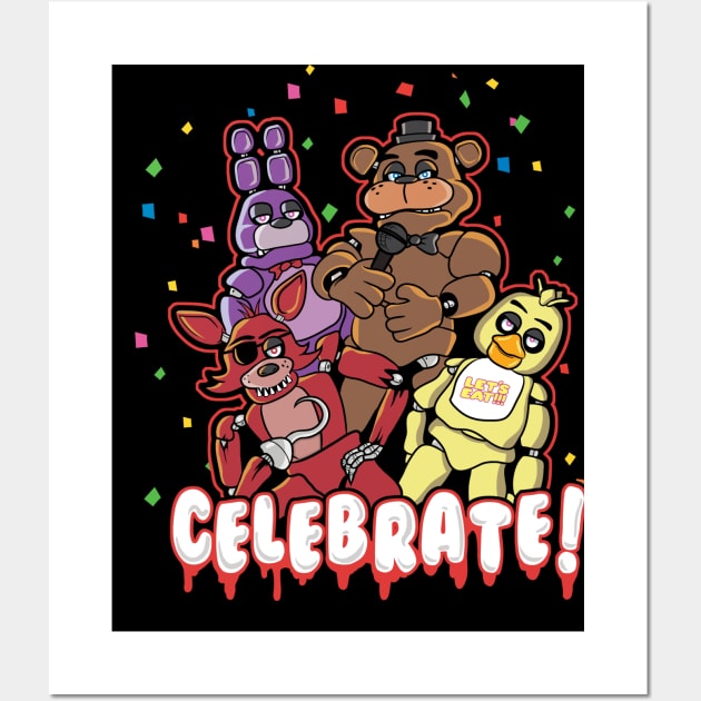 Five Nights Freddy Poster, Fnaf Poster Characters