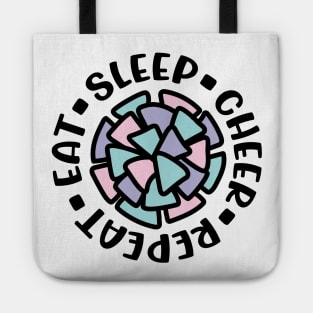 Eat Sleep Cheer Repeat Cheerleader Cute Funny Tote