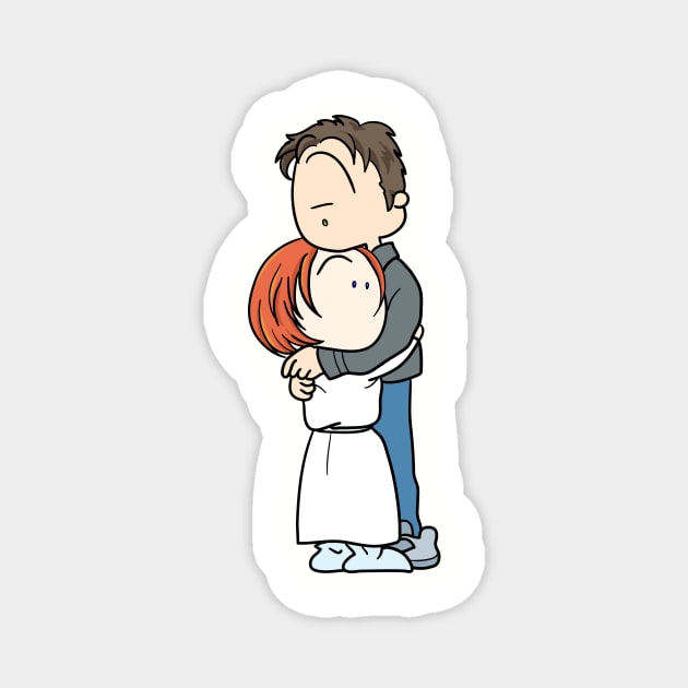 The Hallway Hug Magnet by worrynet