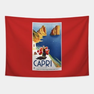 Capri vintage travel ad Tapestry