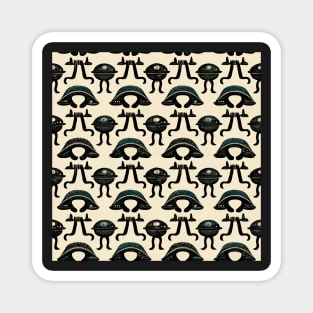 Alien hieroglyphs seamless pattern Magnet