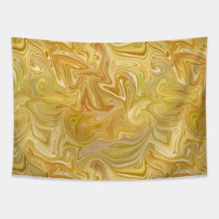 Yellow Silk Marble - Digital Liquid Paint Tapestry