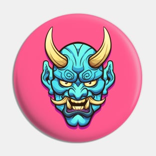 Japanese demon mask. Pin