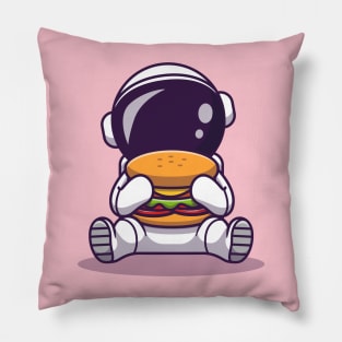 Cute Astronaut Eating Burger Pillow