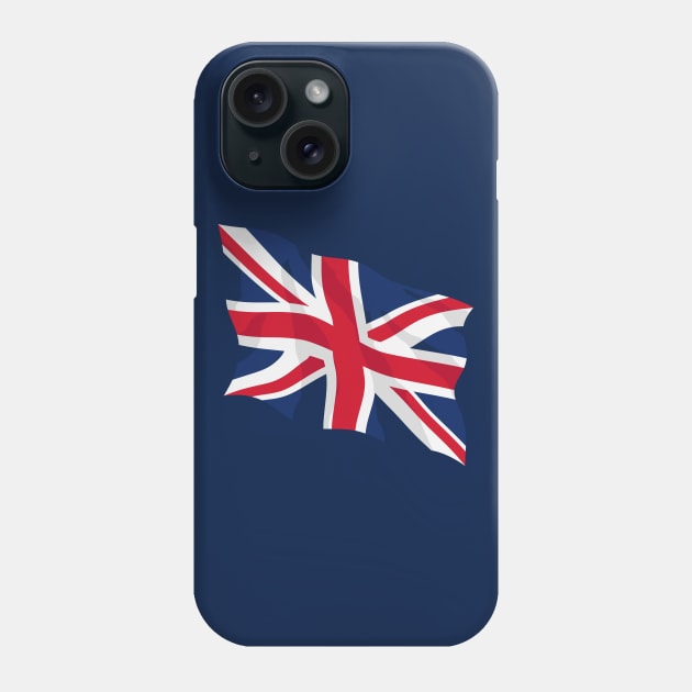 United Kingdom Waving Flag Illustration Phone Case by hobrath