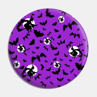 Witch Halloween Full Moon Pin