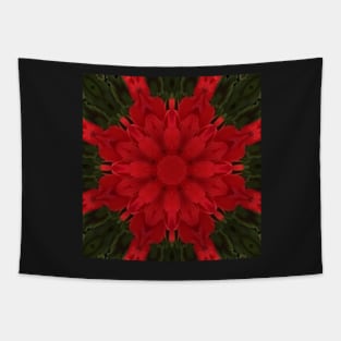 Unique Geranium Red Kaleidoscope pattern Tapestry