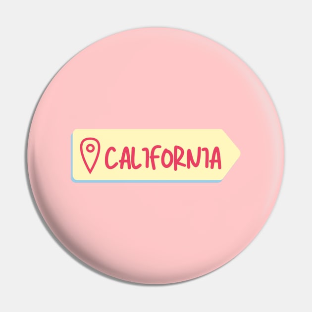 California Pin by Random Prints