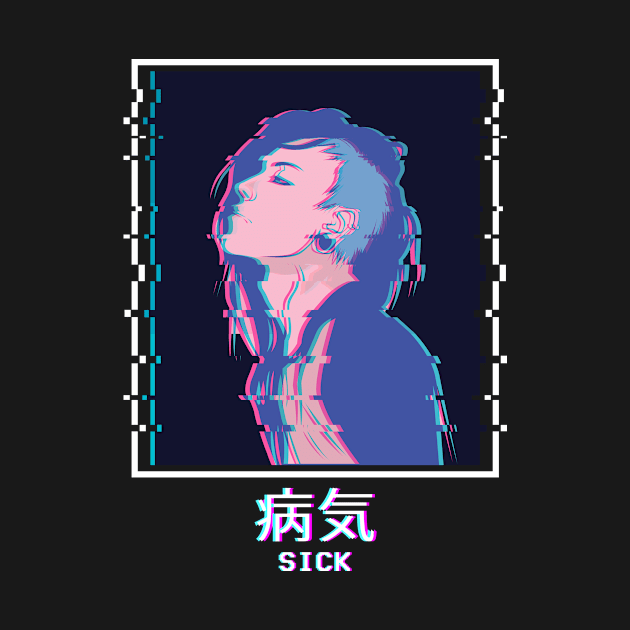 Sick Sad Anime Girl Punk Emo Vaporwave Kanji Weeb by Alex21