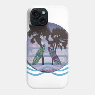 Palm trees with surfboards Phone Case