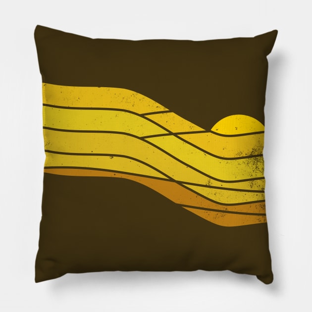 70s Retro Sunset Stripes Pillow by Vanphirst