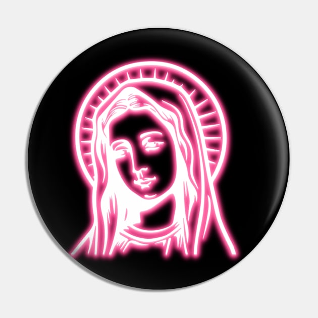 Pink Neon Virgin Mary Pin by la chataigne qui vole ⭐⭐⭐⭐⭐