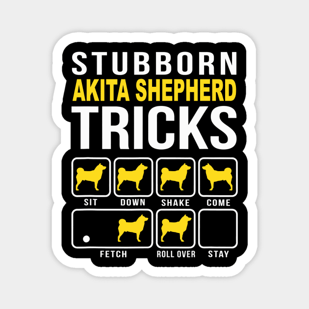 Stubborn Akita shepherd Dog Tricks Magnet by Wakzs3Arts