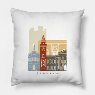 Bergamo skyline poster Pillow