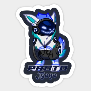 Protogen - Insert Batteries Here - Blue/Purple Sticker for Sale