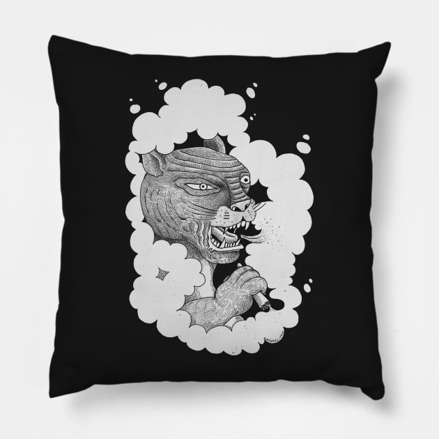 SMOKING CAT Pillow by miskel