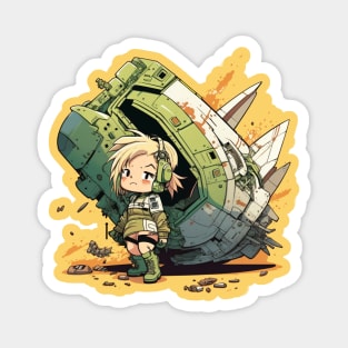 Little girl pilot and a broken spacecraft Magnet