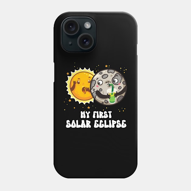 My First Solar Eclipse Totality Cute April 8 2024 Funny Moon Kids Phone Case by jadolomadolo