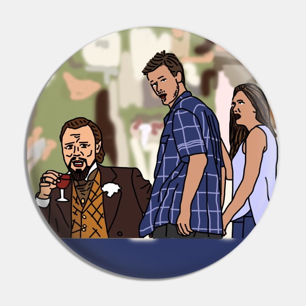 Drinking Leo and Distracted Boyfriend Meme Pin by ellenhenryart