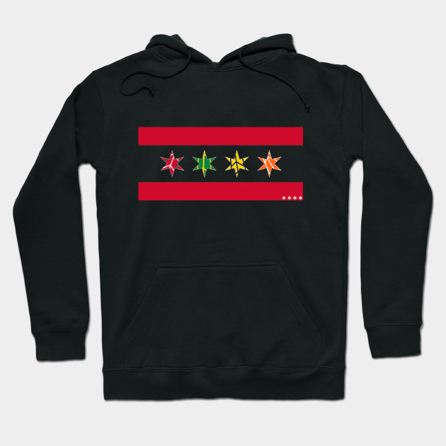 chicago blackhawks hoodie with chicago flag