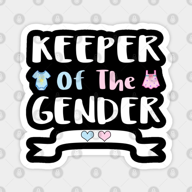 Keeper Of The Gender Gift, Cute Gender Reveal Party Idea Tee Magnet by Printofi.com