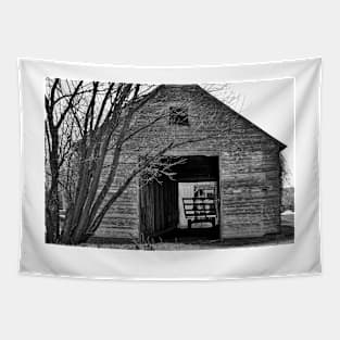 Hay Wagon In Barn Tapestry