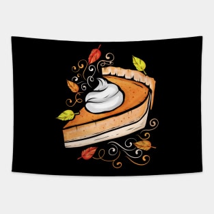 Pumpkin Pie With Cream On Thanksgiving Tapestry