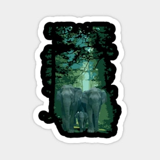 elephant and forest Magnet