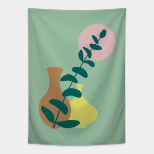 Eucalyptus Leaf and Boho Pots Tapestry