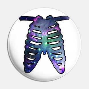 Cosmic Galaxy Ribcage Halloween Costume Tee Pin