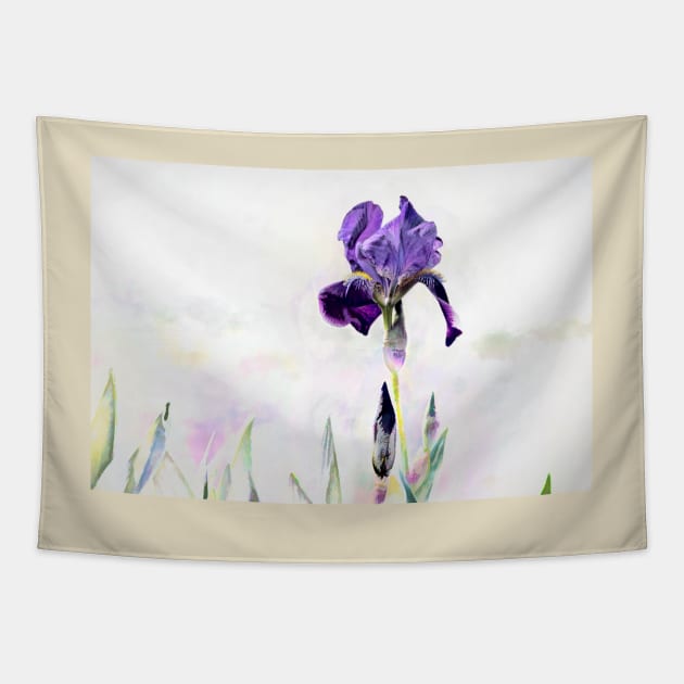 Purple Iris Impression by Debra Martz Tapestry by Debra Martz