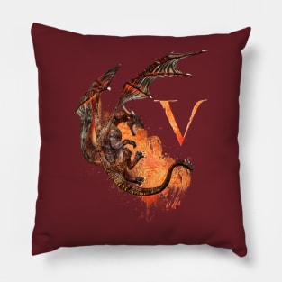 Drachen Buchstabe V Pillow