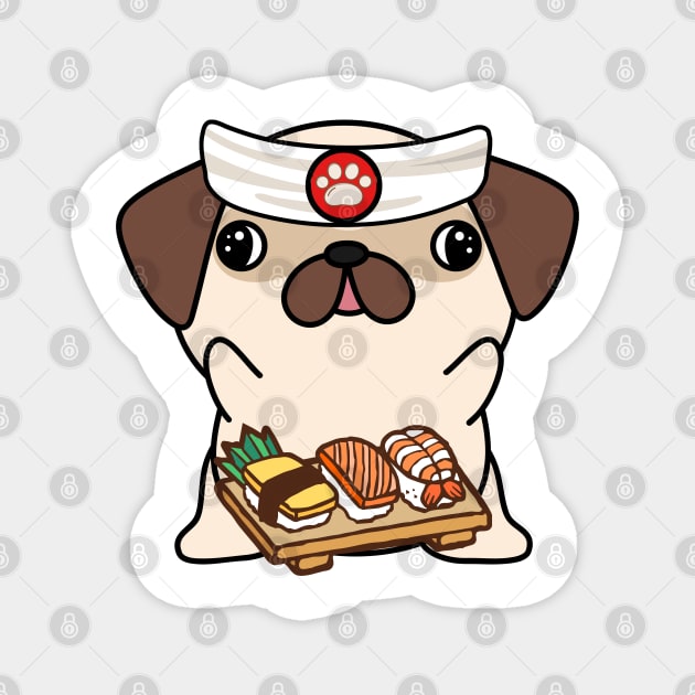 Sushi Chef Pug Magnet by Pet Station