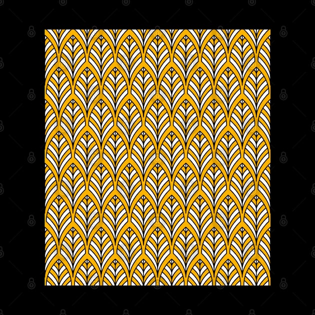 Art Deco Pattern no 36 - Yellow - BOHO Feather Pattern by Millusti