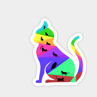 Colorful cute small kittens Magnet