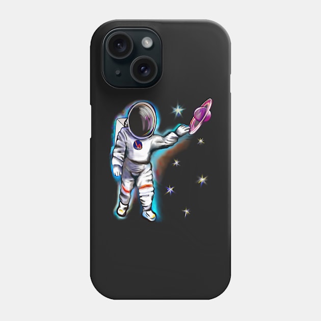 Astronaut in space reaching for the stars 2 - cute Cavoodle, Cavapoo, Cavalier King Charles Spaniel Phone Case by Artonmytee