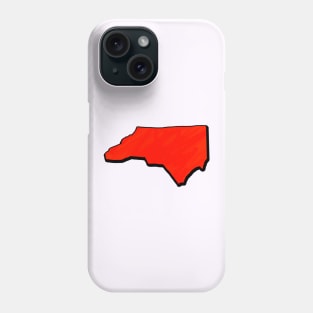 Bright Red North Carolina Outline Phone Case
