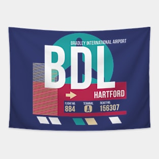 Hartford, Connecticut (BDL) Airport Code Baggage Tag Tapestry