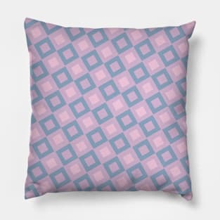 Pink Blue Pastel Square Pattern Pillow