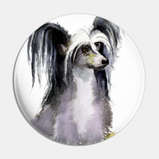 Watercolor Chinese Crested - Dog Lovers Pin